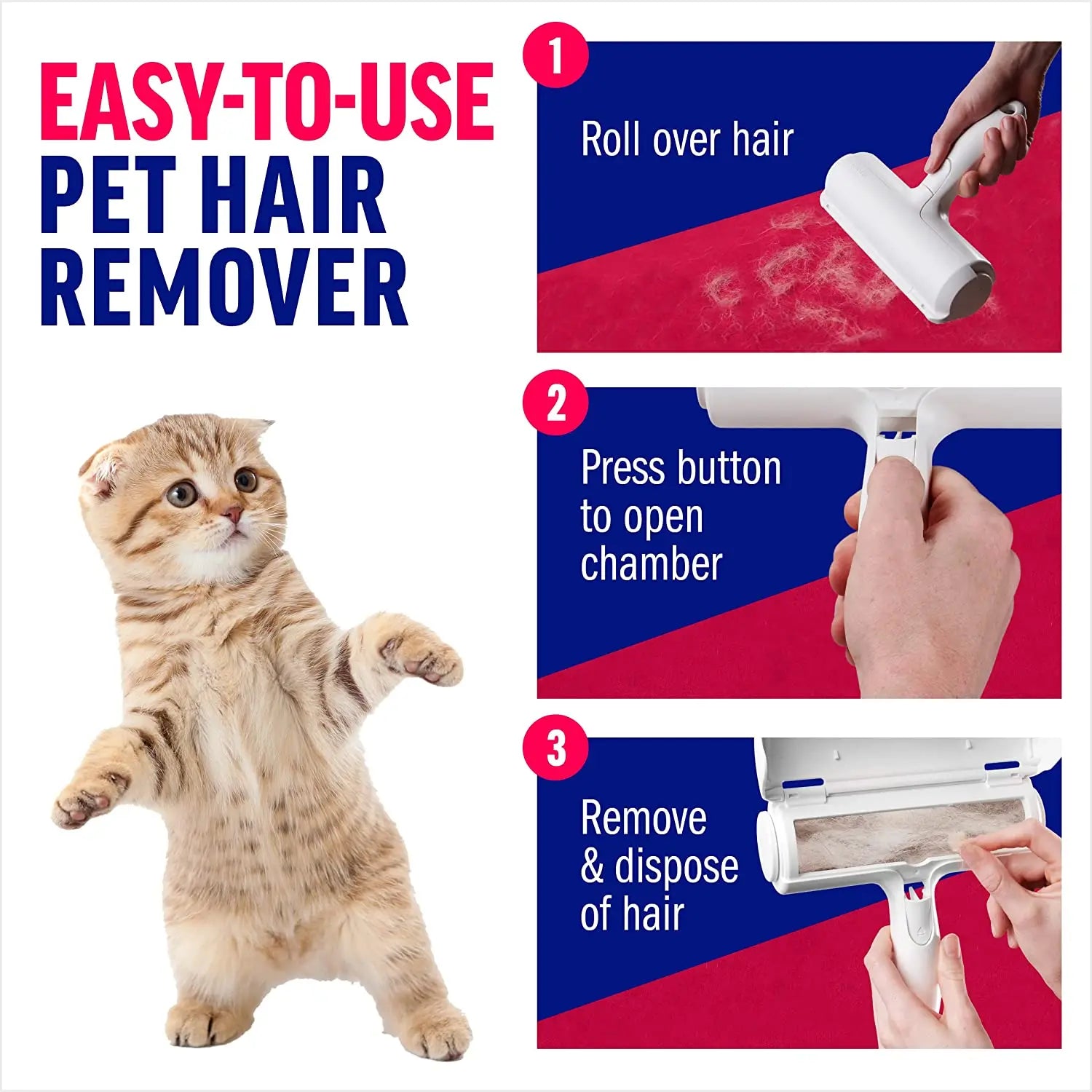 Premium Katzenfellbürste – einfache Fellentfernung & weniger Haaren